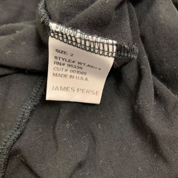 James Perse Black Long Sleeve Tencel Dress Size 2 Made In USA Drop Waist - Picture 4 of 7